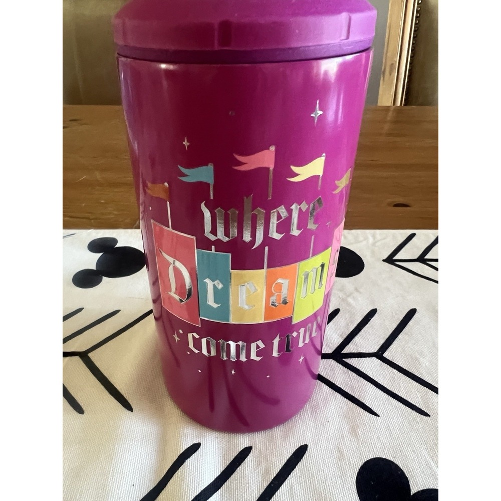 Disney Parks Where Dreams Come True Summer Slim Can Metal Drink Coozie Pink New